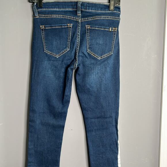 Buffalo David Britton Faith Mid Rise Skinny Stretch Jeans White Stripe Size 25 - Picture 6 of 10